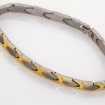 Titanium X and Oval Two Tone Bracelet and Anklet