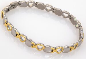 A picture of Titanium 2 Hearts polished bracelet